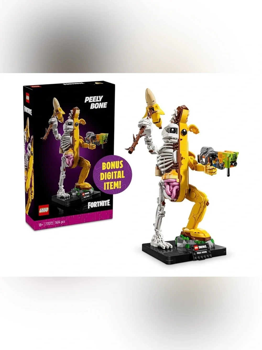 Brand new Lego Fortnite Peely Bone Brick Figure - Yellow & White